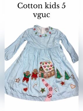Cotton kids gingerbread house dress